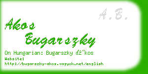 akos bugarszky business card